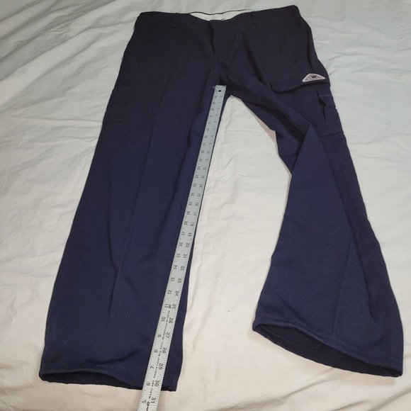 BULWARK FR Cargo Pants Men's Size Measures 40x30 Navy Flame Resistant - Picture 9 of 11